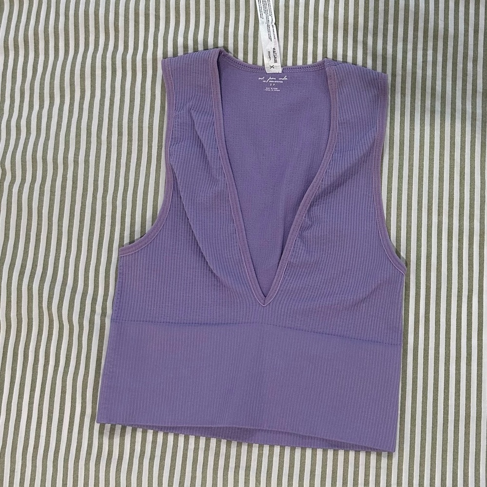Urban Outfitters Purple Deep V-Neck Tank Top